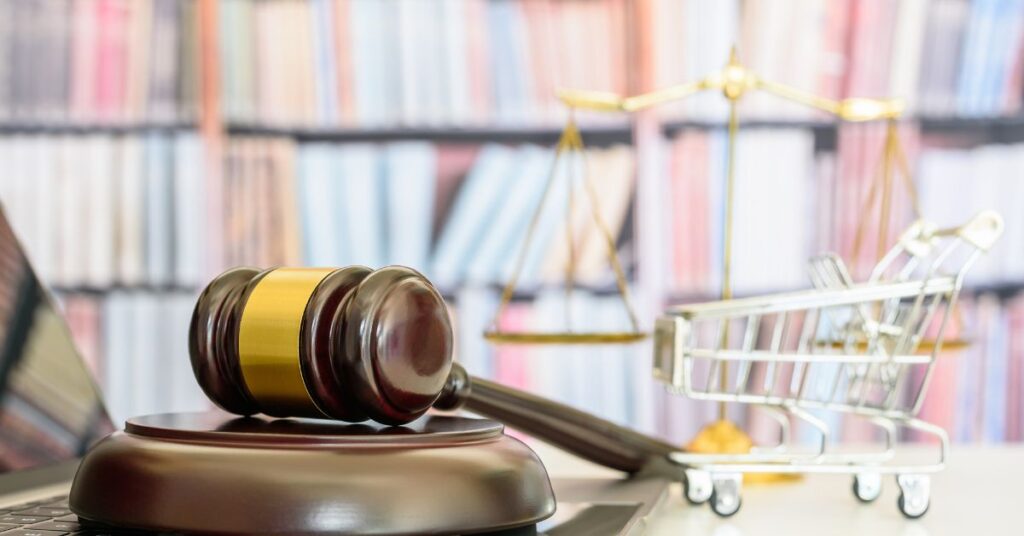 Gavel and scales of justice.