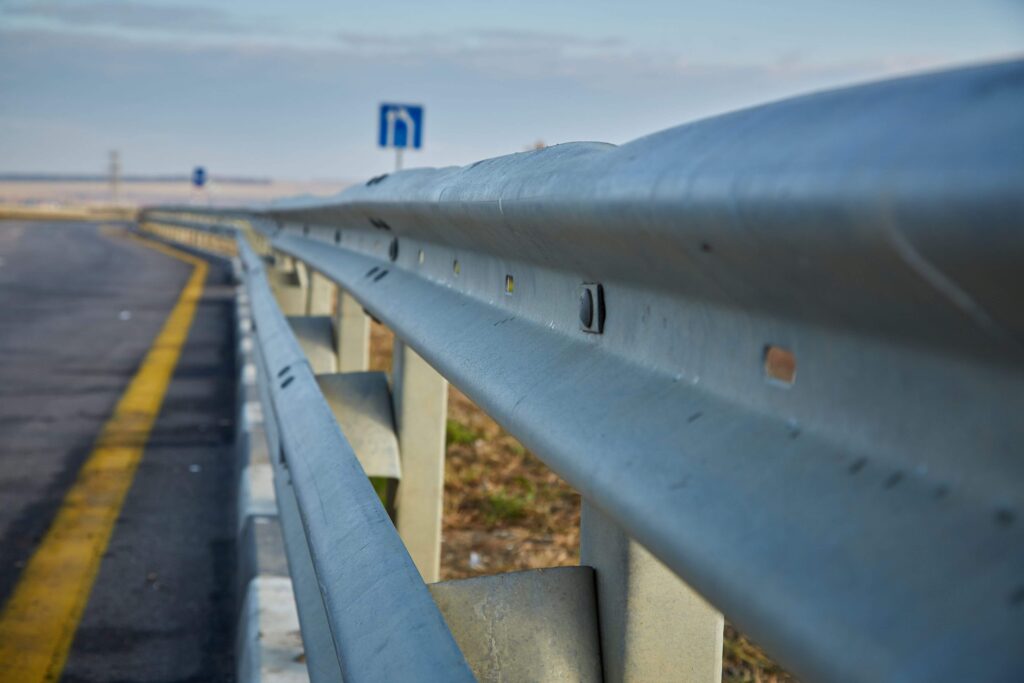 Guardrail along highway.