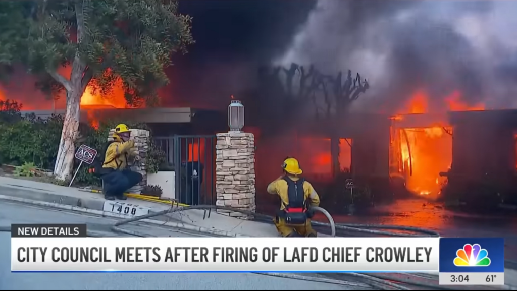 a group of firefighters trying to help as home burns