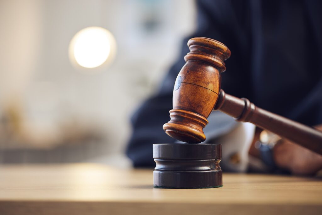 Closeup of lawyer with gavel
