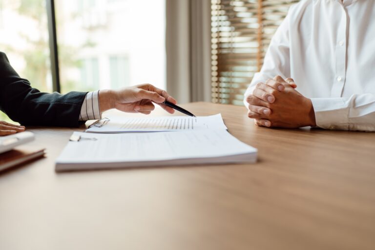 Meeting with an attorney for an initial consultation